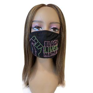 Black Lives Matter Mask Pink and Green